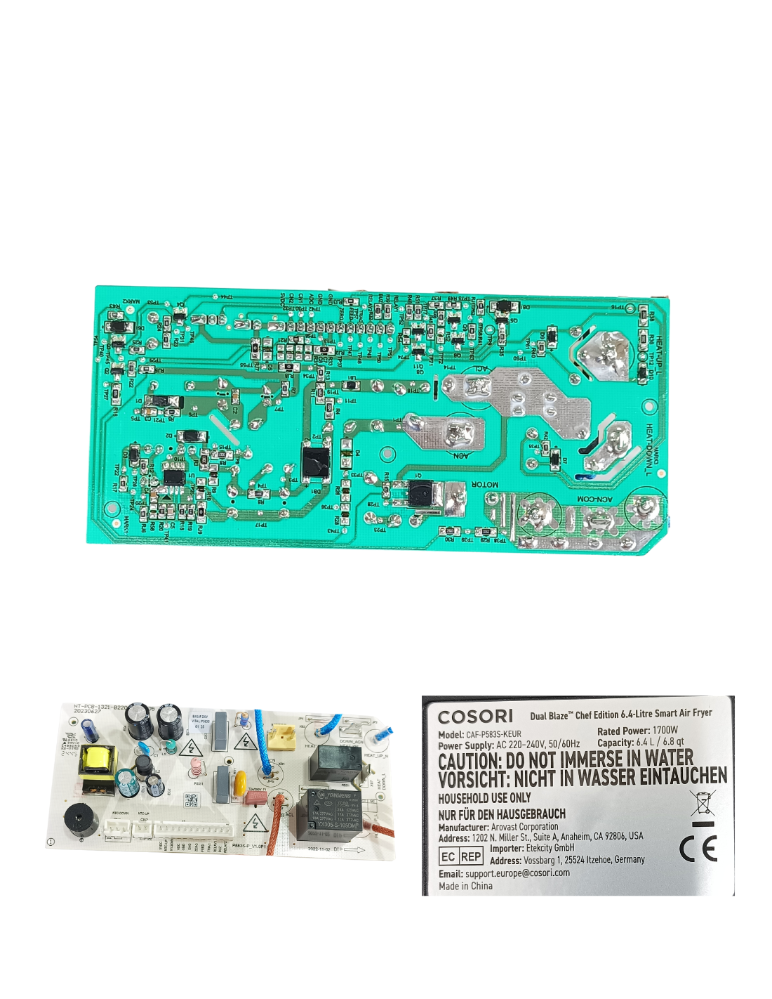 Placa PCB Freidora Cosori 6.4L Dual Blaze Chef Edición CAF-P583S-KEUR