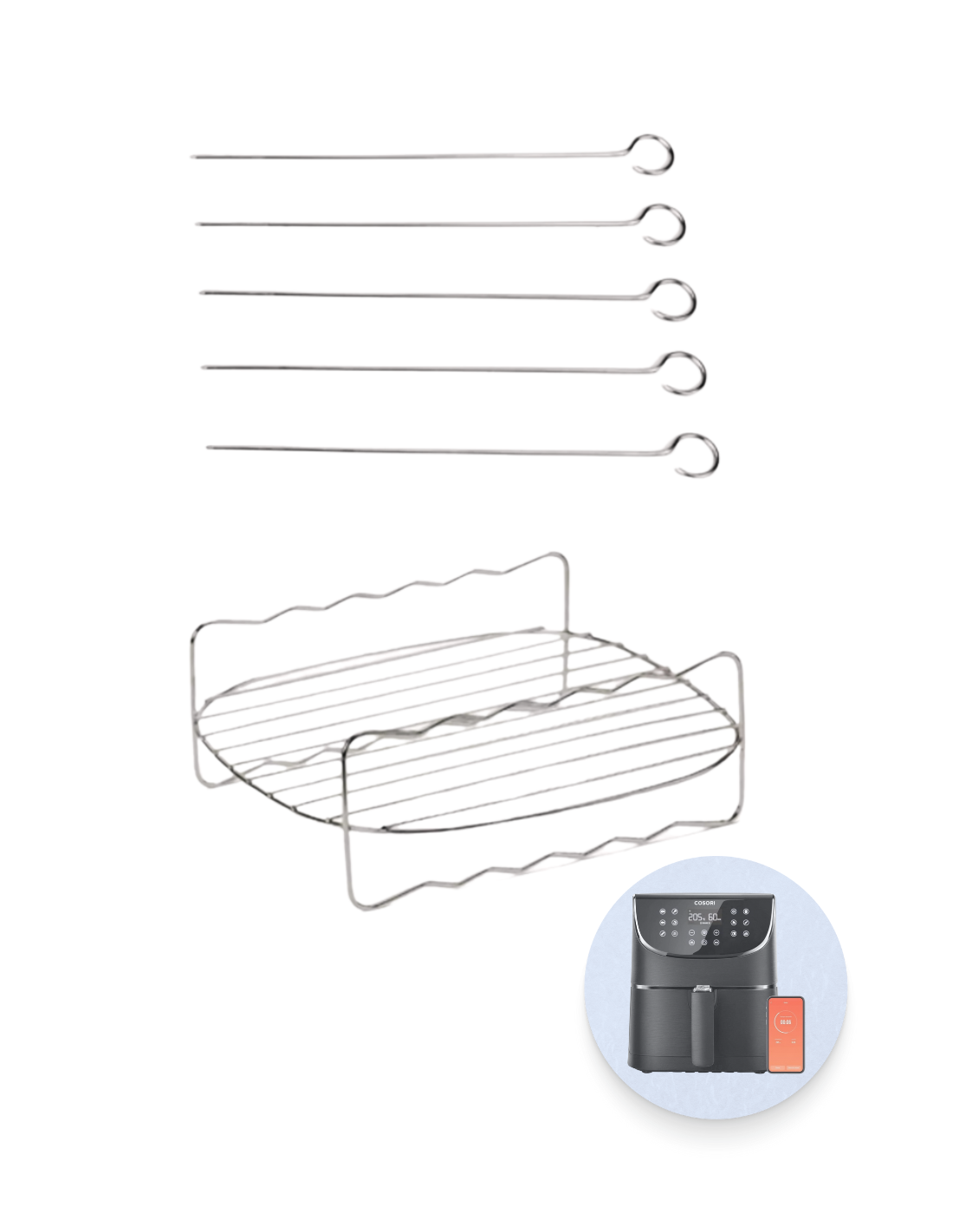 Accesorios Cosori 5.5L Wifi Freidora de Aire Smart Chef Edicion