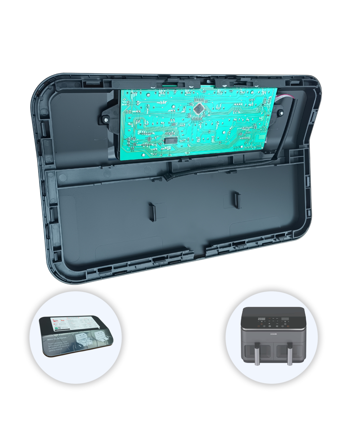 Pantalla LED Cosori 8.5L Freidora Dual Basket Chef Edición