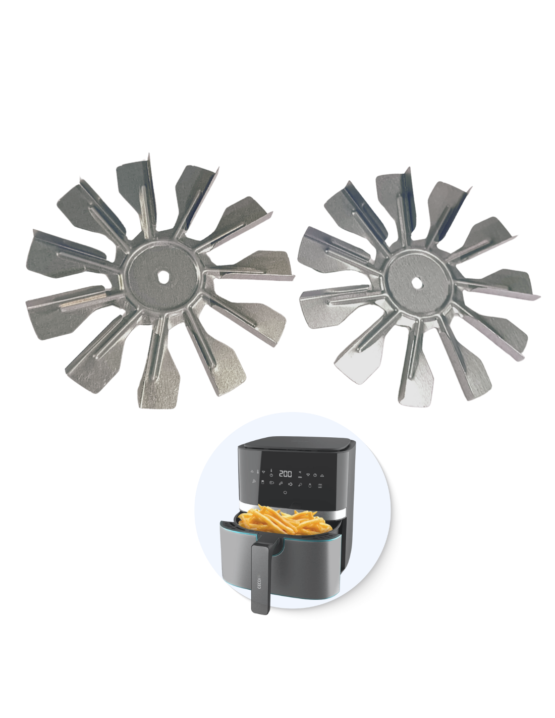 Hélices Ventilador Cecotec Cecofry Full Inox 5500 Pro Freidora de Aire
