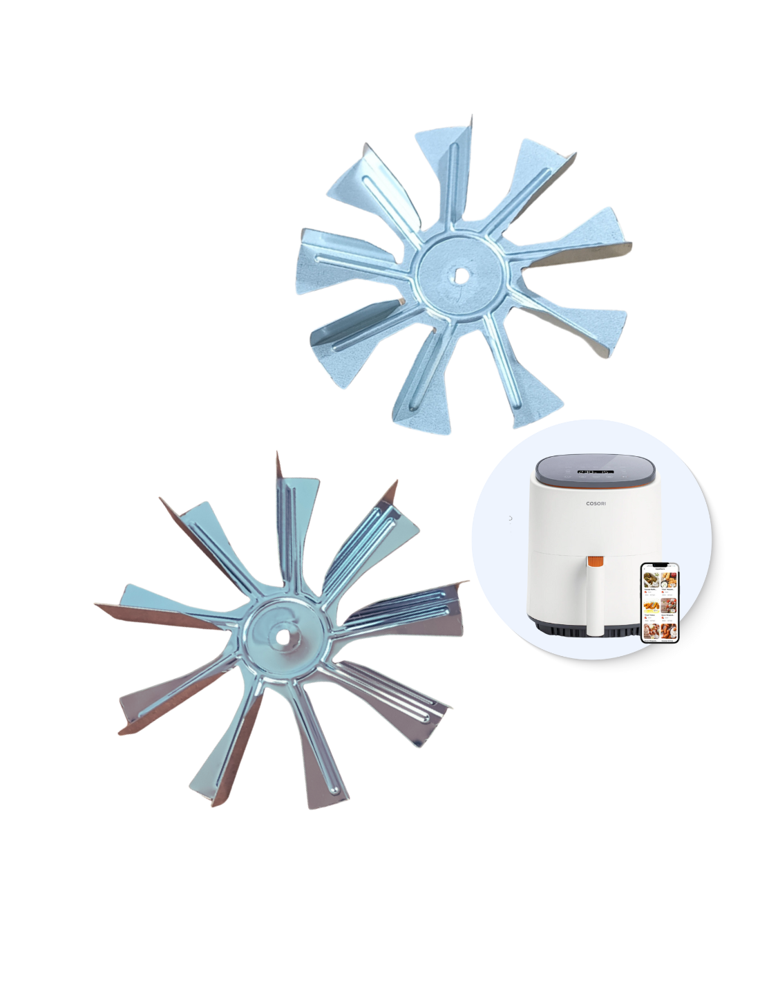 Juego Hélices Cosori 3.8L Freidora de Aire Lite Chef Edition