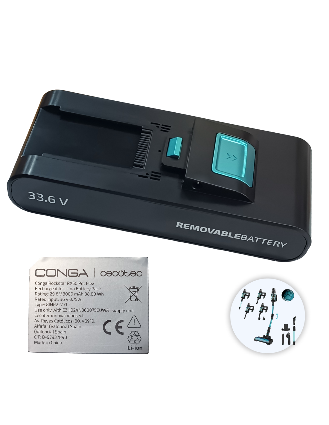 Batería Conga Rockstar RX50 Pet Flex Modelo:A01_EU01_115938