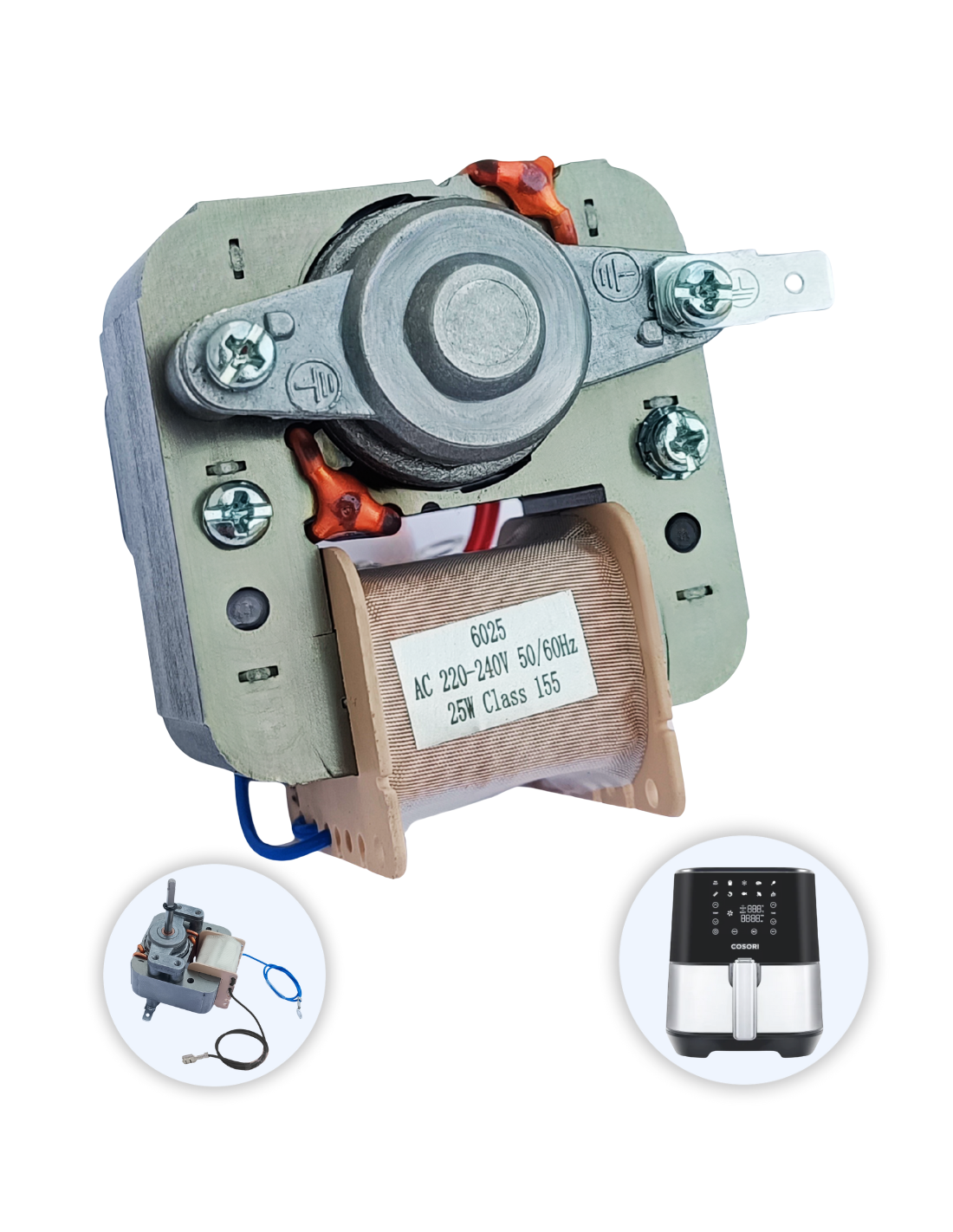 Motor Ventilador Cosori 5.5L Freidora de Aire Stainless Chef Edición