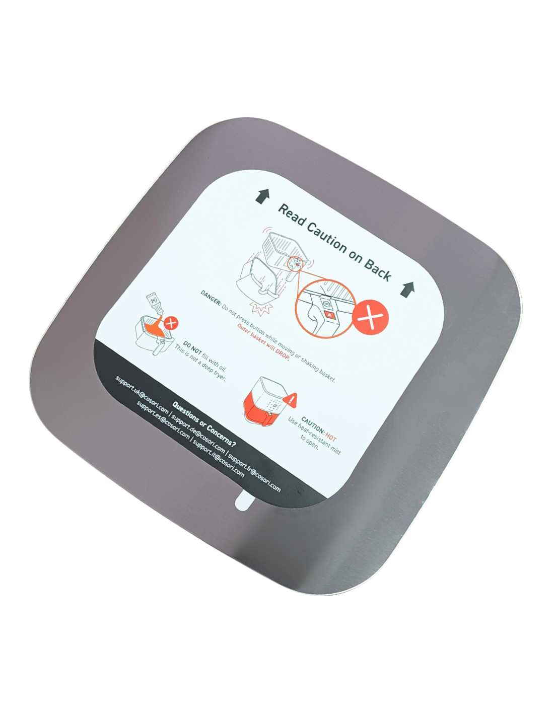 Tapa Superior Cosori 5.5L Freidora de Aire Stainless Chef Edición