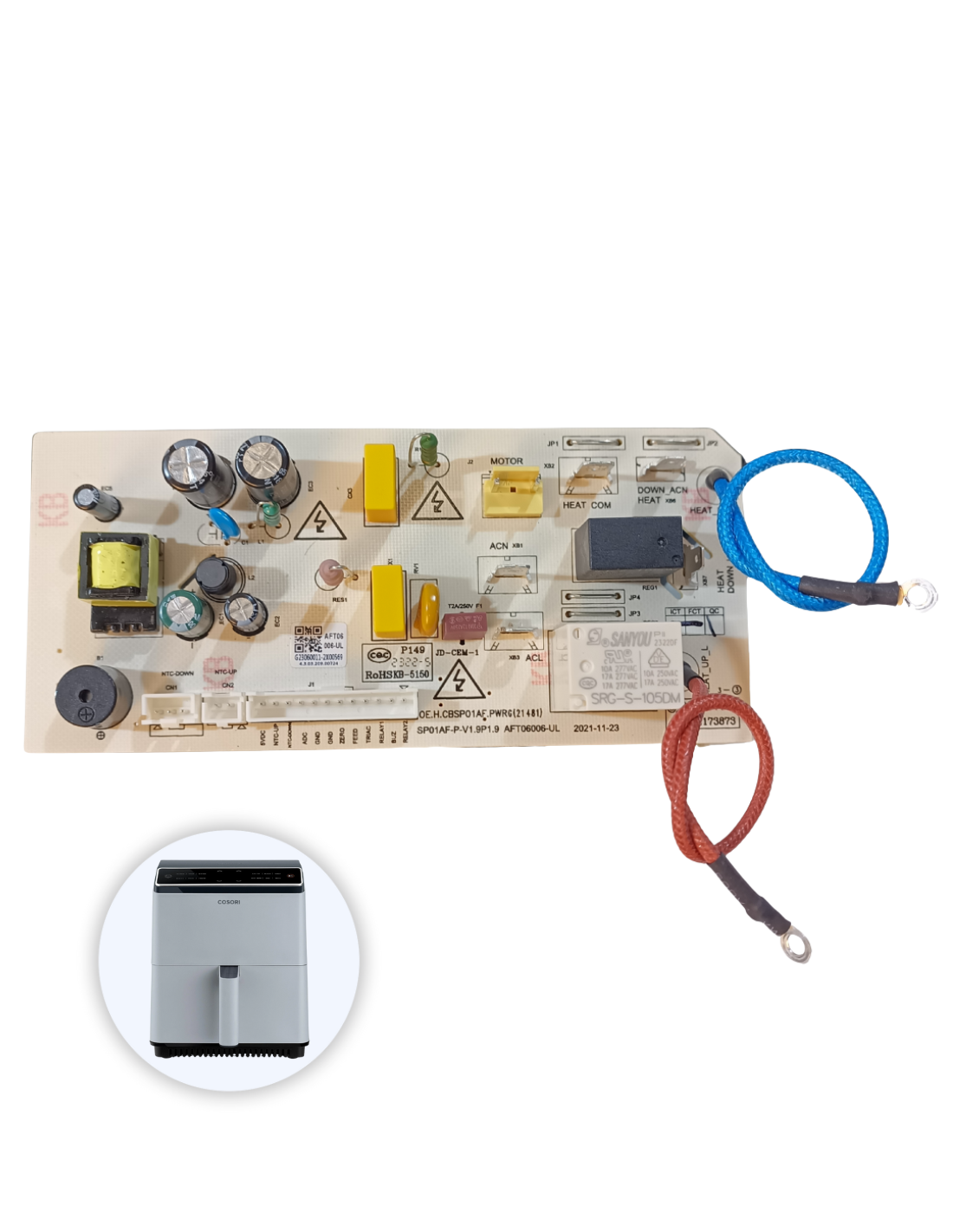 Placa Base Cosori 6.4L Dual Blaze Freidora sin Aceite CAF-P583S-AEUR