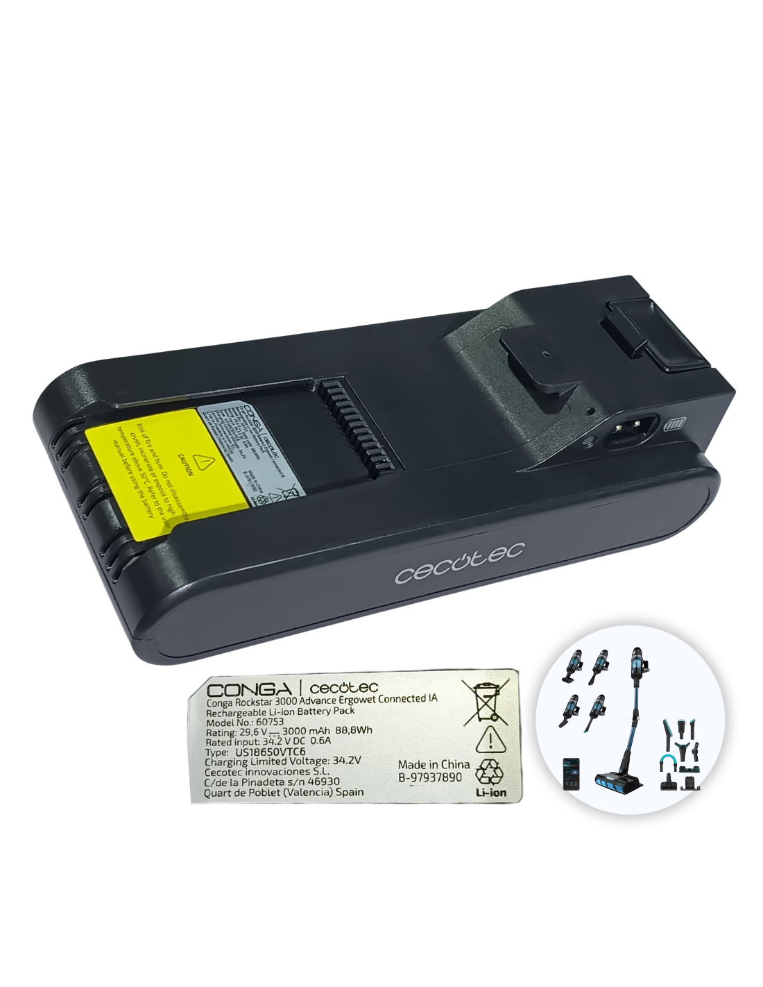 Batería Conga Rockstar 9500 Connected Ergowet 3000 IA