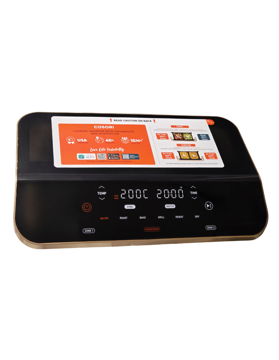 Pantalla LED Táctil Cosori 10L Freidora de Aire Dual Blaze TwinFry