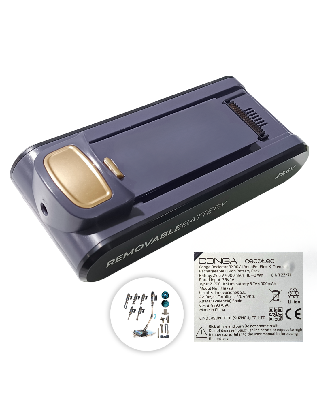 Batería Conga Rockstar RX90 AI AquaPet Flex X-Treme A90_EU01_119728