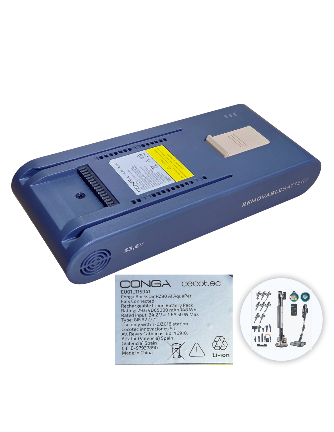 Batería Conga Rockstar RZ90 AI AquaPet Flex Connected