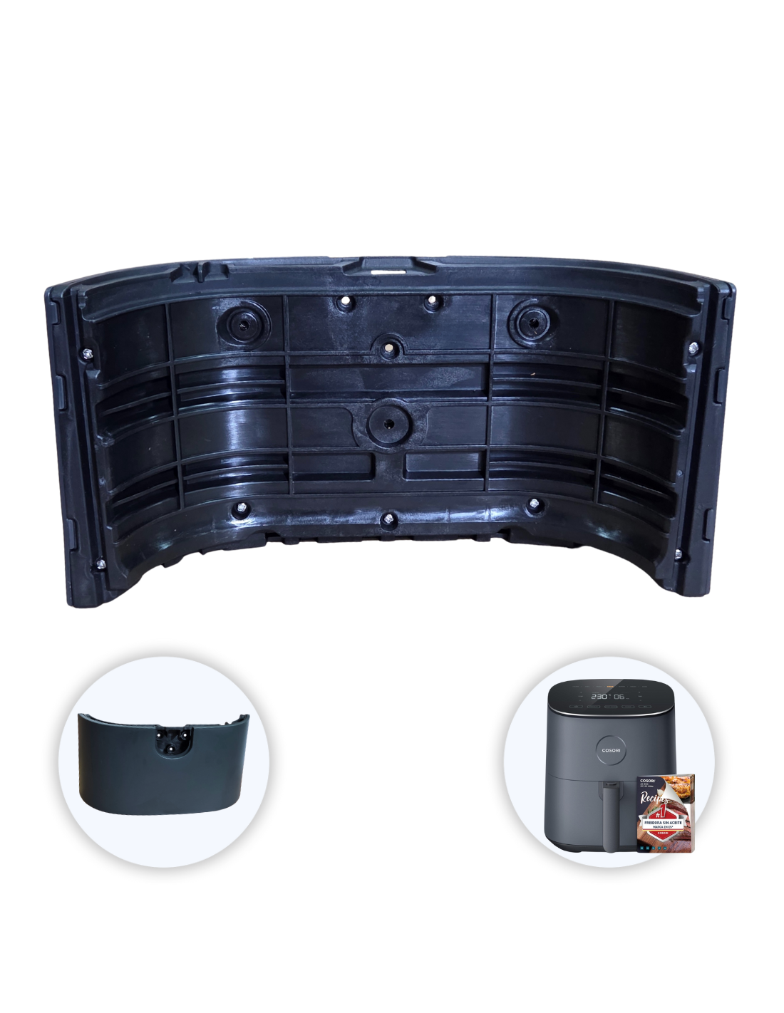 Frontal Cesta Cosori 4.7L Freidora de Aire, Air Fryer, Gris