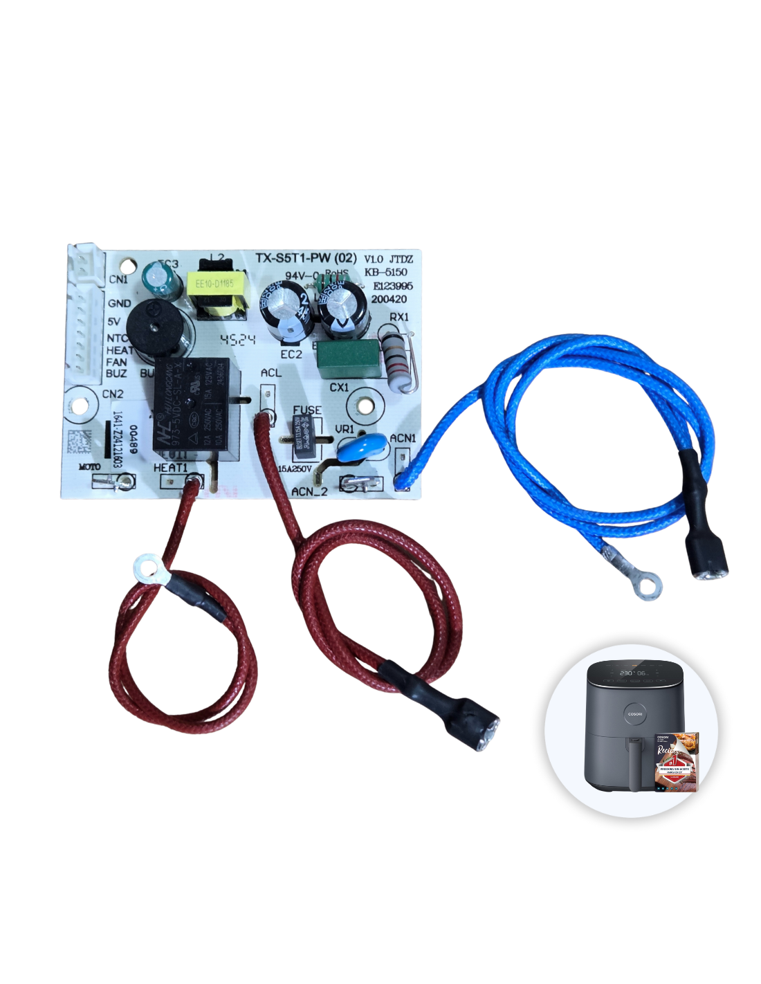 Placa PCB Cosori 4.7L Freidora de Aire, Air Fryer, Gris