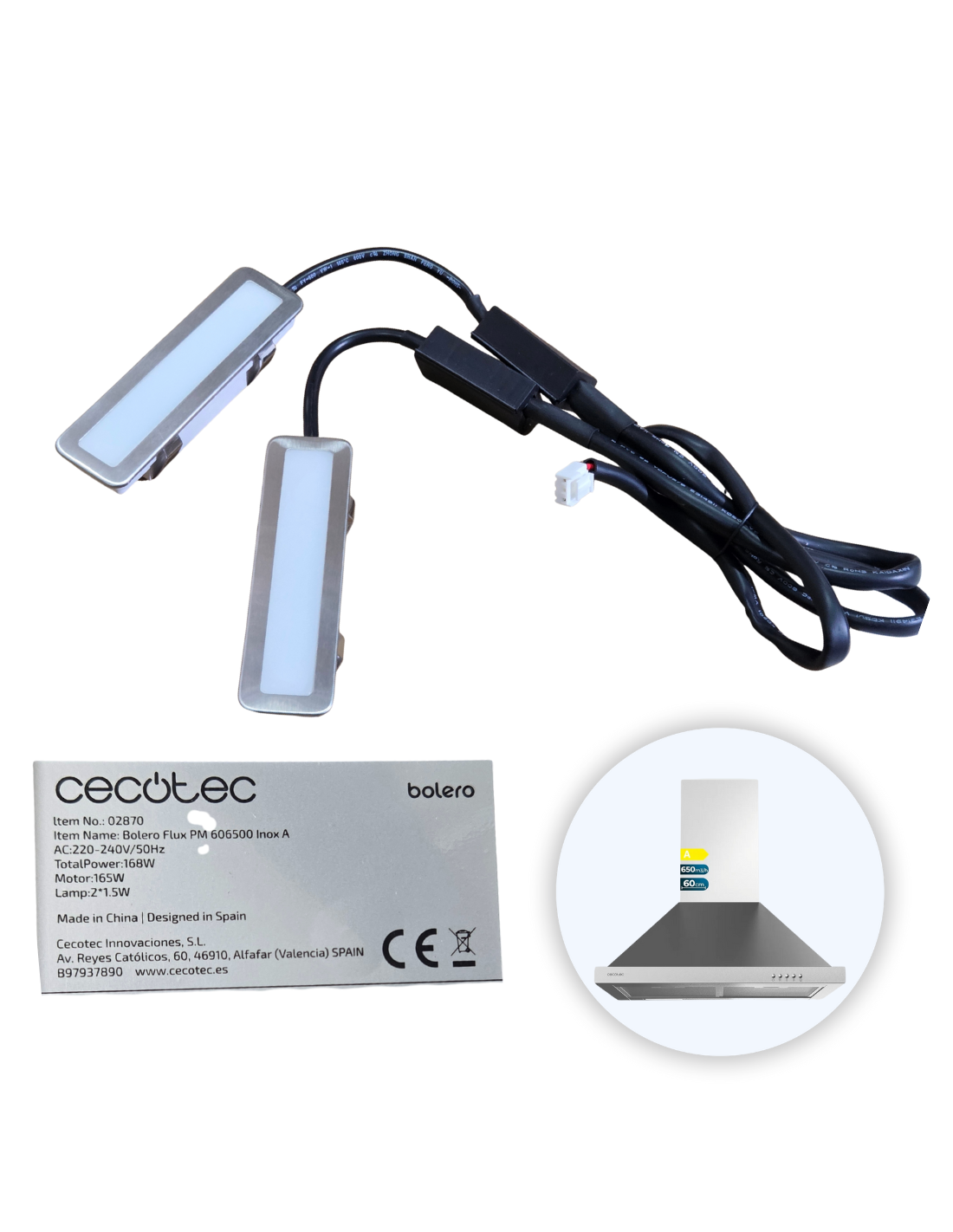 Kit Luces LED Campana Bolero Flux PM 606500 Inox A Modelo: 02870