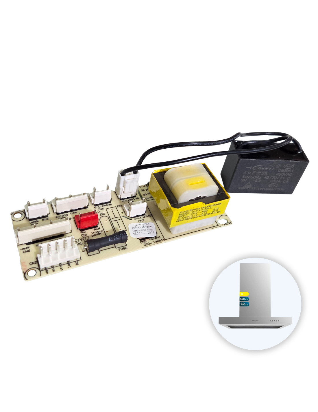 Modulo PCB Campana Bolero Flux TM 606500 Inox A Modelo: 02878