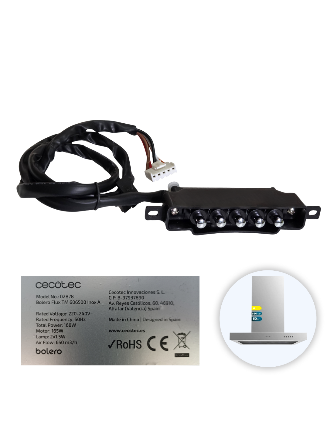 Modulo Control Campana Bolero Flux TM 606500 Inox A