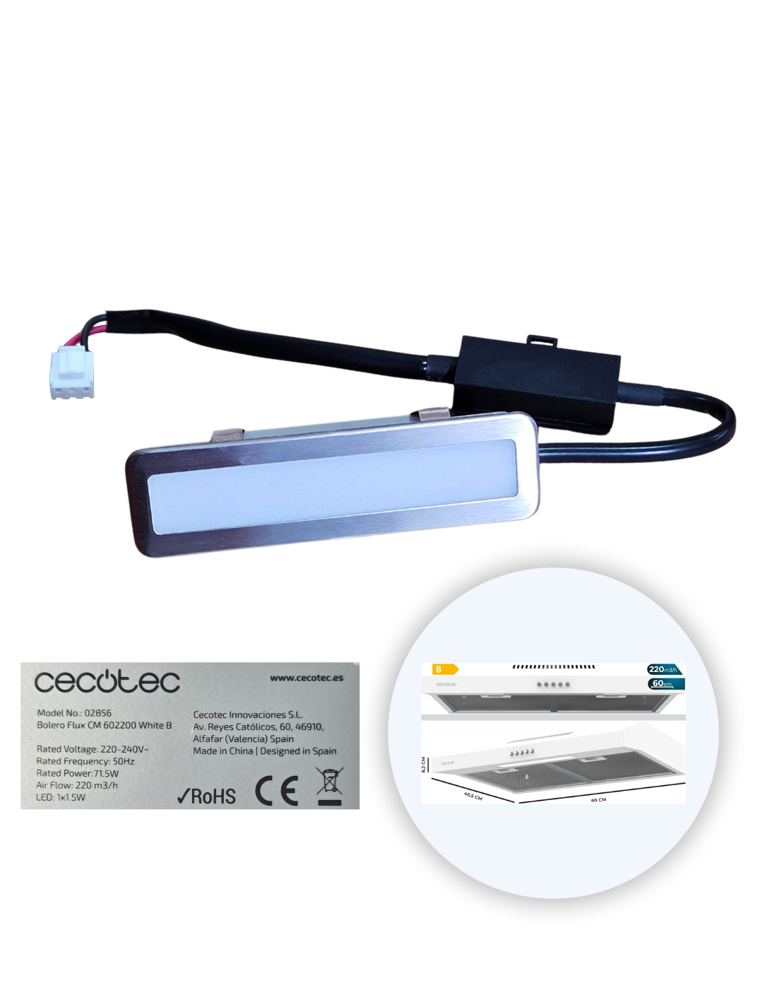 Luces LED Campana Bolero Flux 602200 White B, Motor 70W