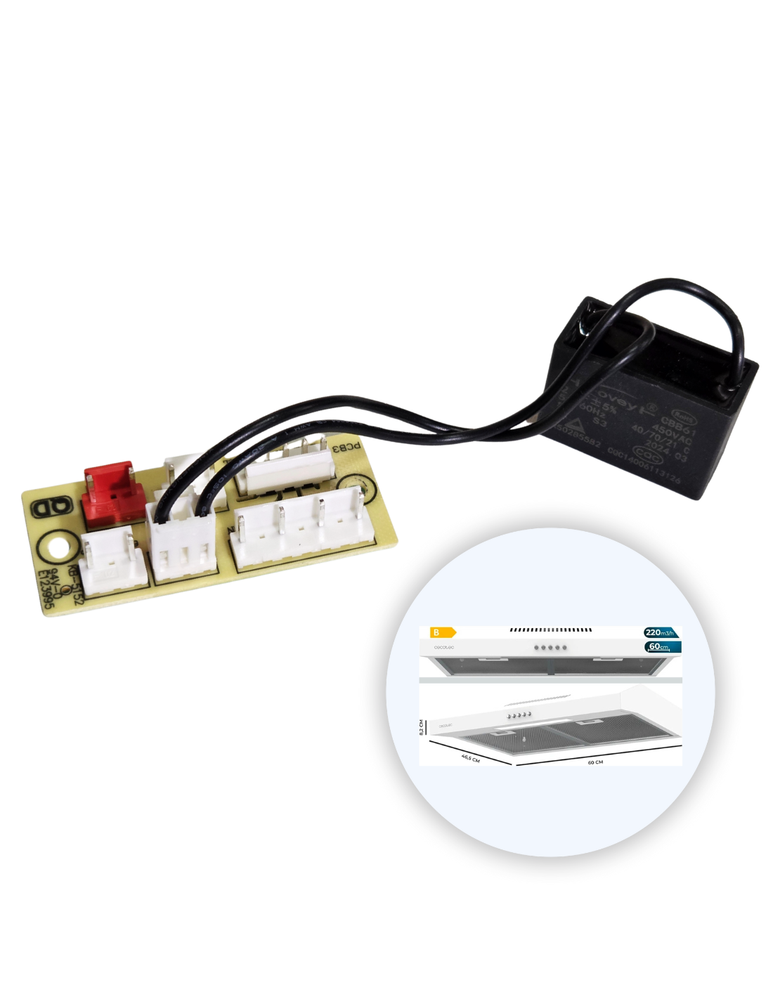 Modulo PCB Campana Bolero Flux 602200 White B, Motor 70W