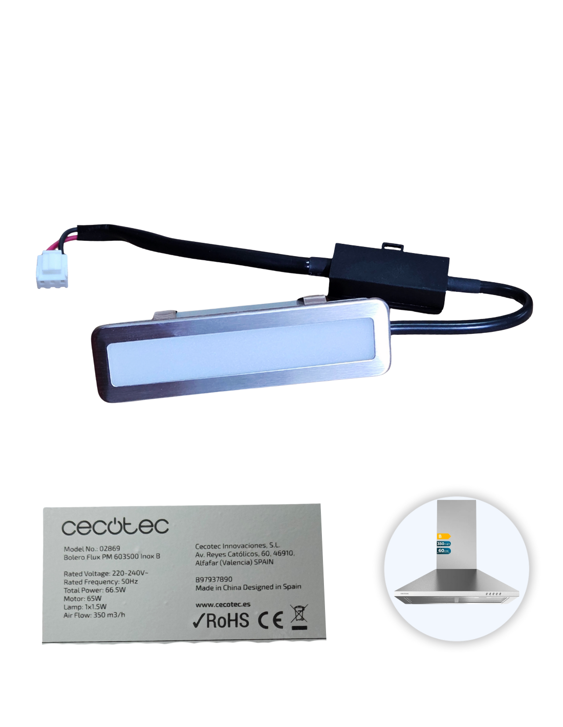 Luces LED Campana Bolero Flux PM 603500 Inox B. Motor 65W