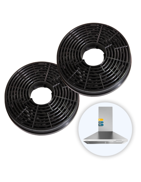 Pack Filtros Carbono Campana Bolero Flux PM 603500 Inox B. Motor 65W