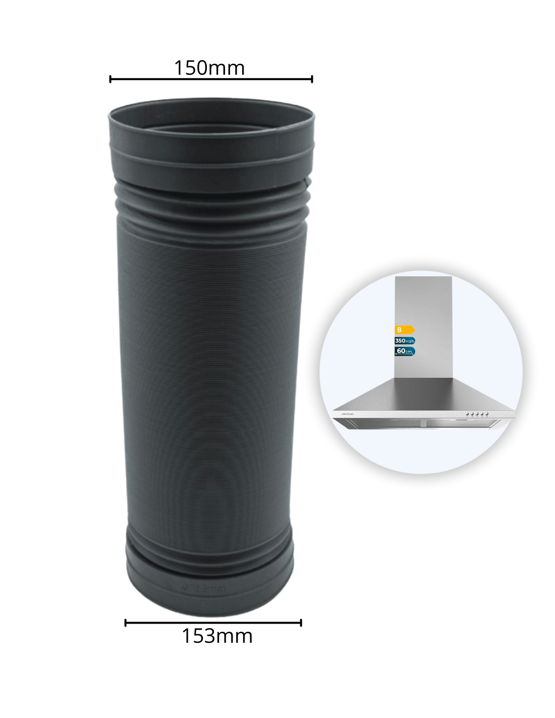 Tubo Campana Bolero Flux PM 603500 Inox B. Motor 65W