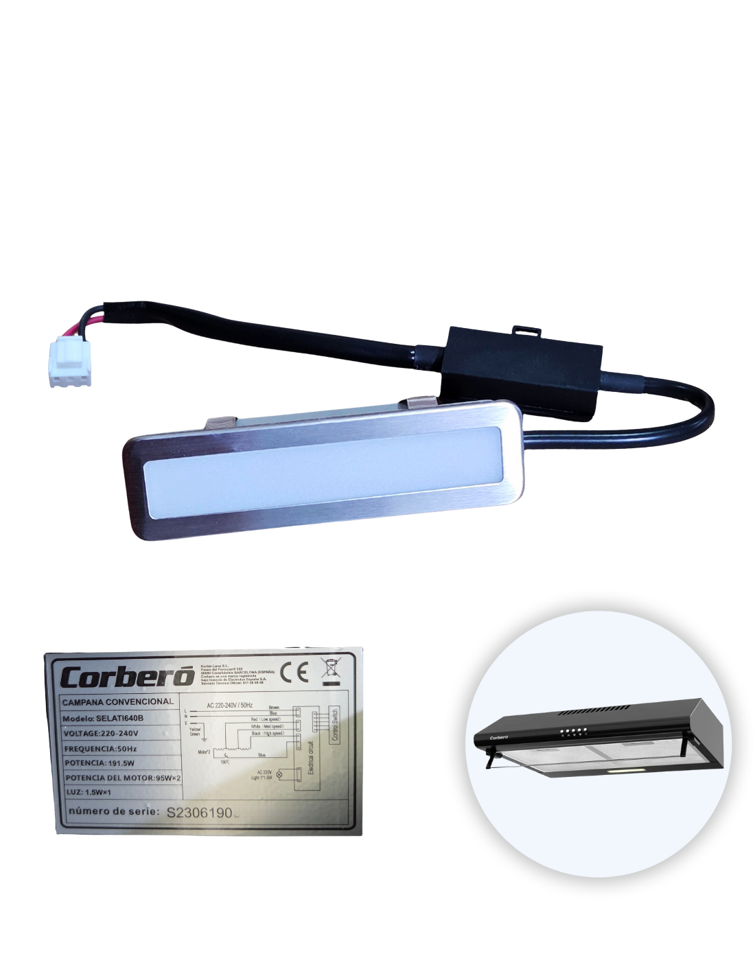 Luces LED Corbero SELATI640B Campana Convencional 60 Cm