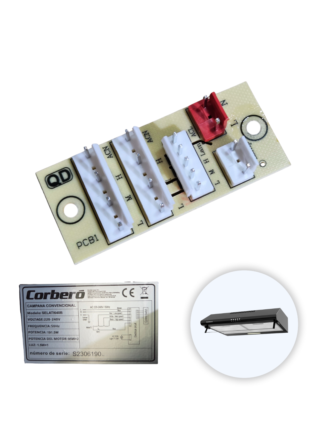 Modulo PCB Corbero SELATI640B Campana Convencional 60 Cm