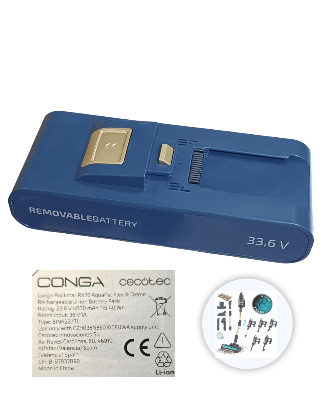Batería Conga Rockstar RX70 AguaPet Flex X-Treme