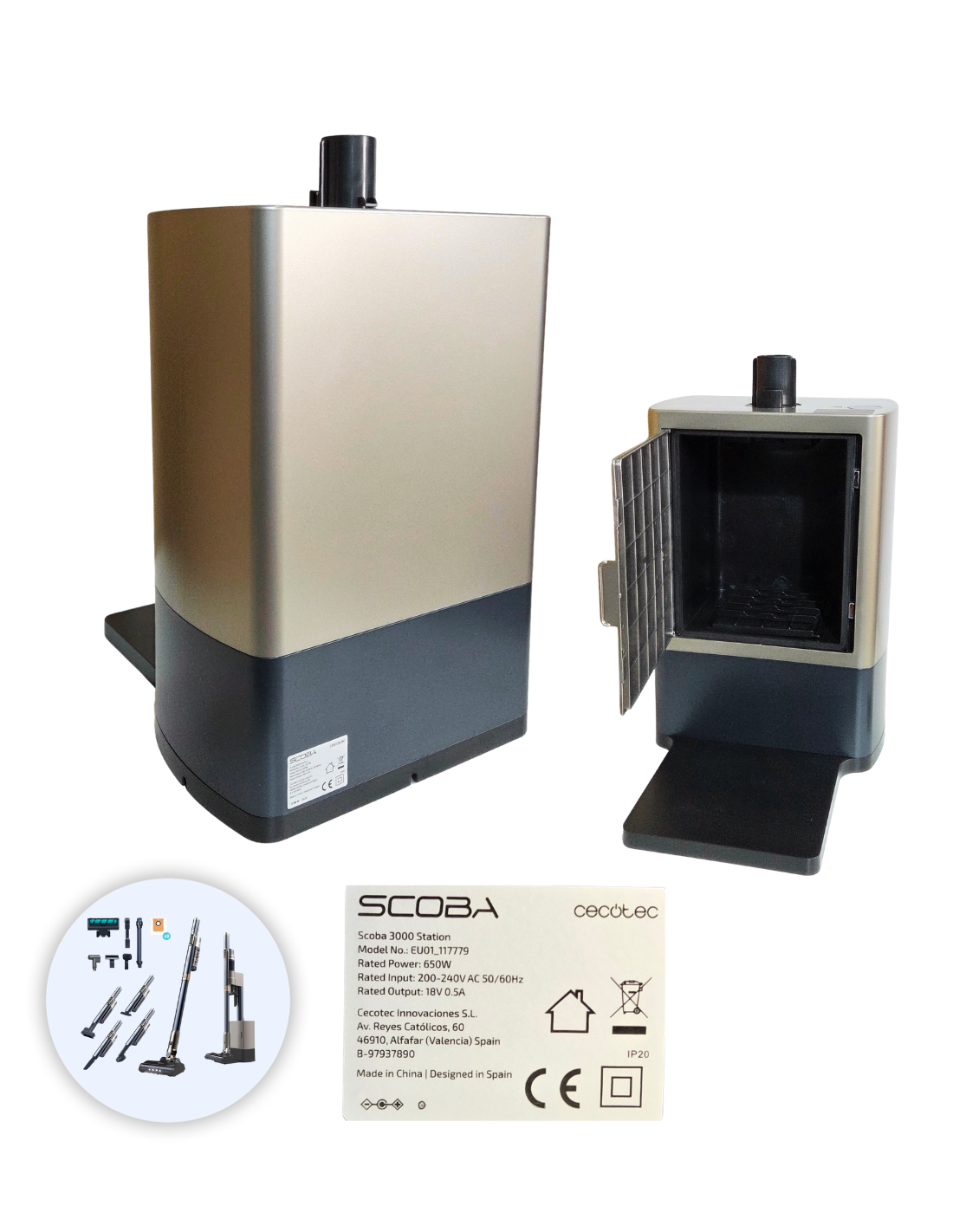 Base Autovaciado Scoba 3000 Station Aspiradora Escoba sin Cable