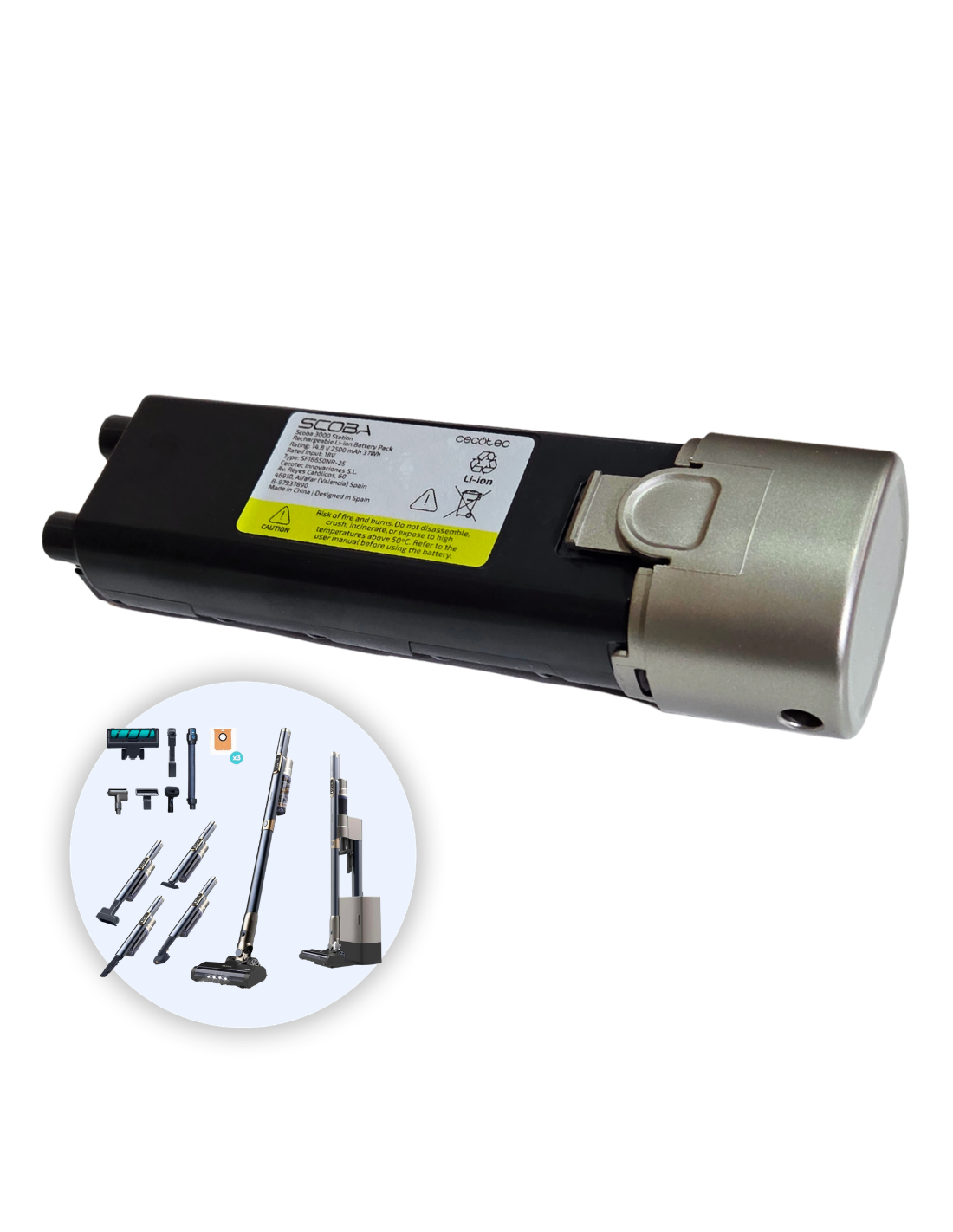Batería Scoba 3000 Station Aspiradora Escoba sin Cable
