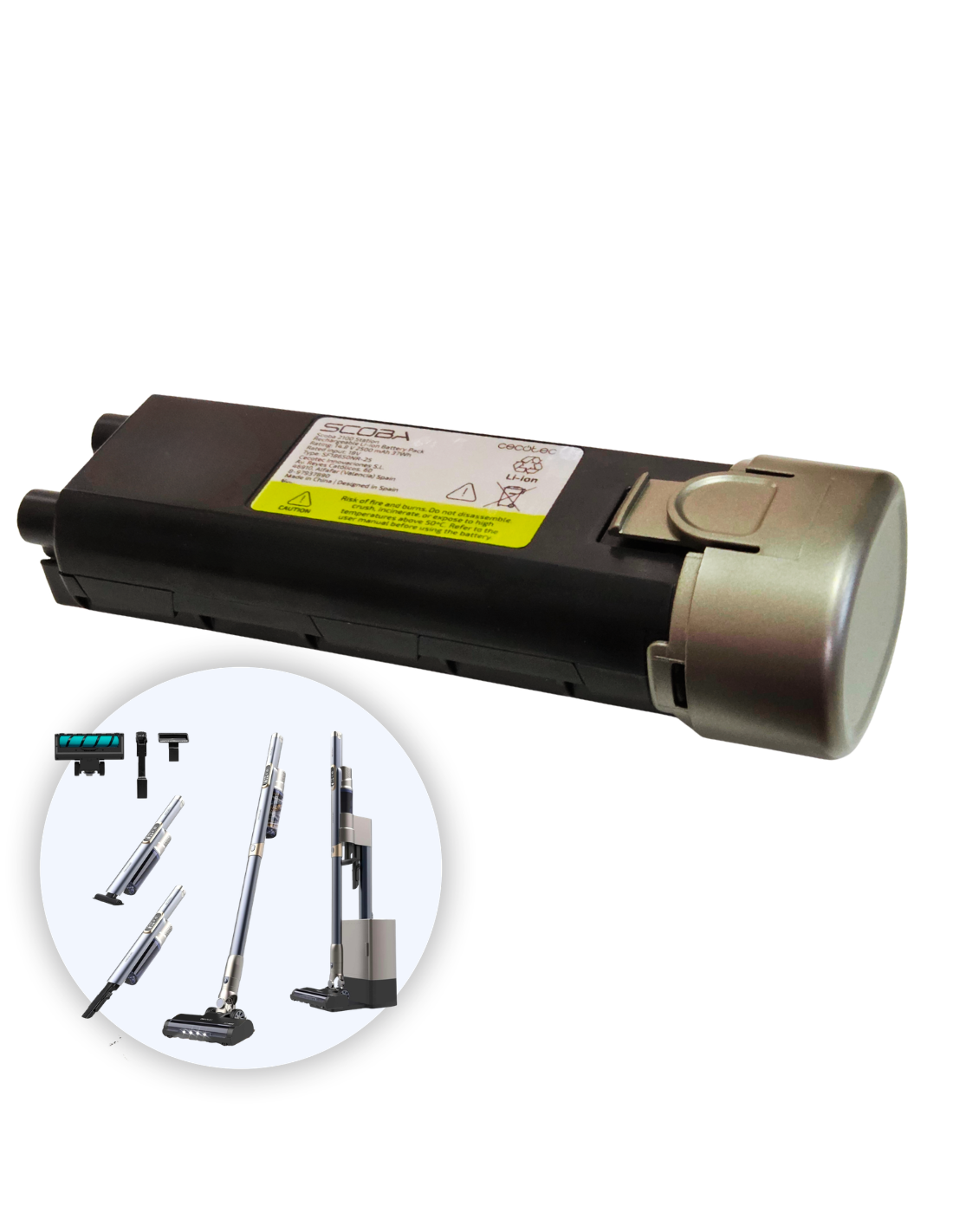 Batería Scoba 2100 Station Aspiradora Escoba sin Cable