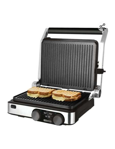 Cecotec Parrilla Eléctrica Rock’nGrill Dual. 2000W, Control de Temp