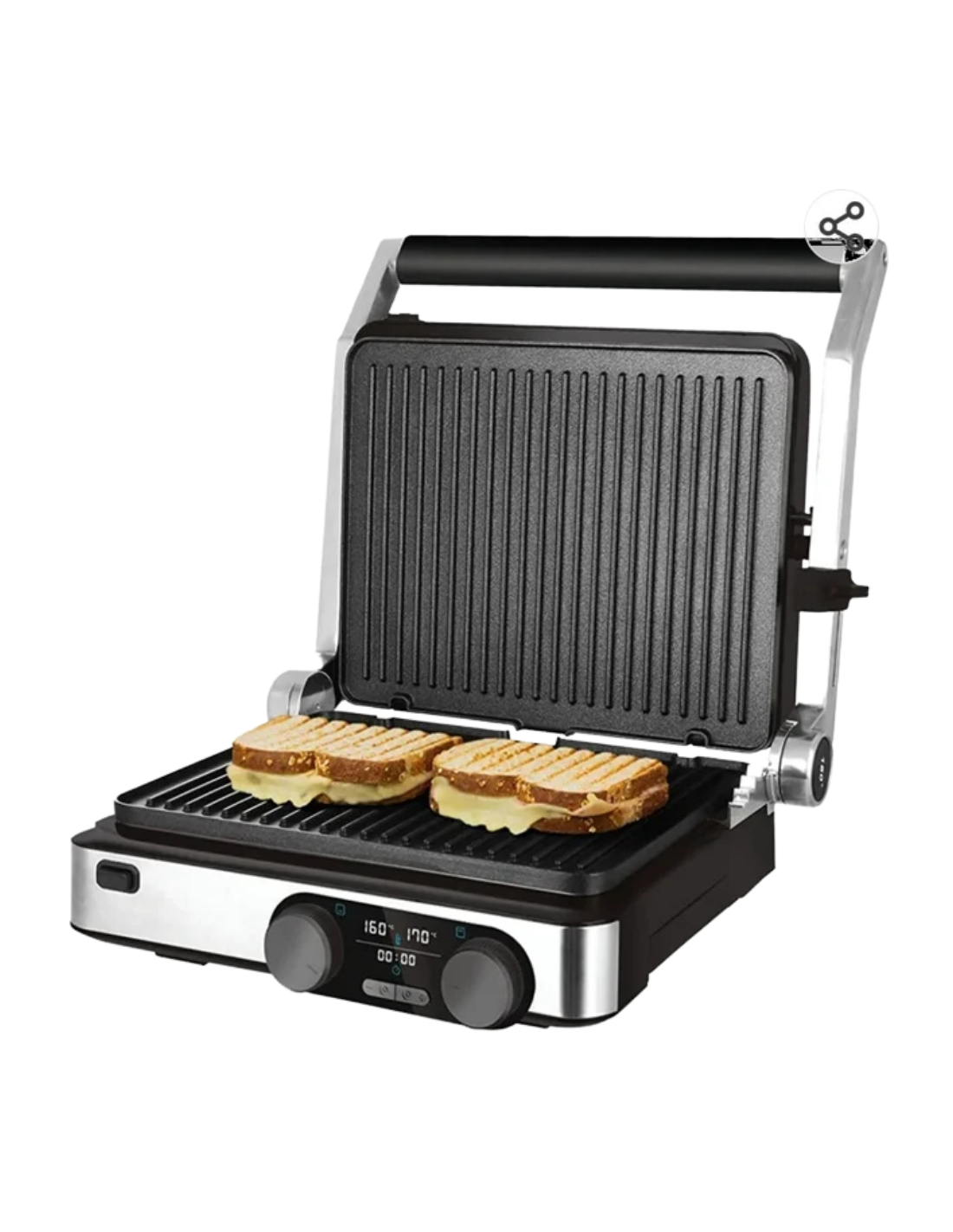 Cecotec Parrilla Eléctrica Rock’nGrill Dual. 2000W, Control de Temp