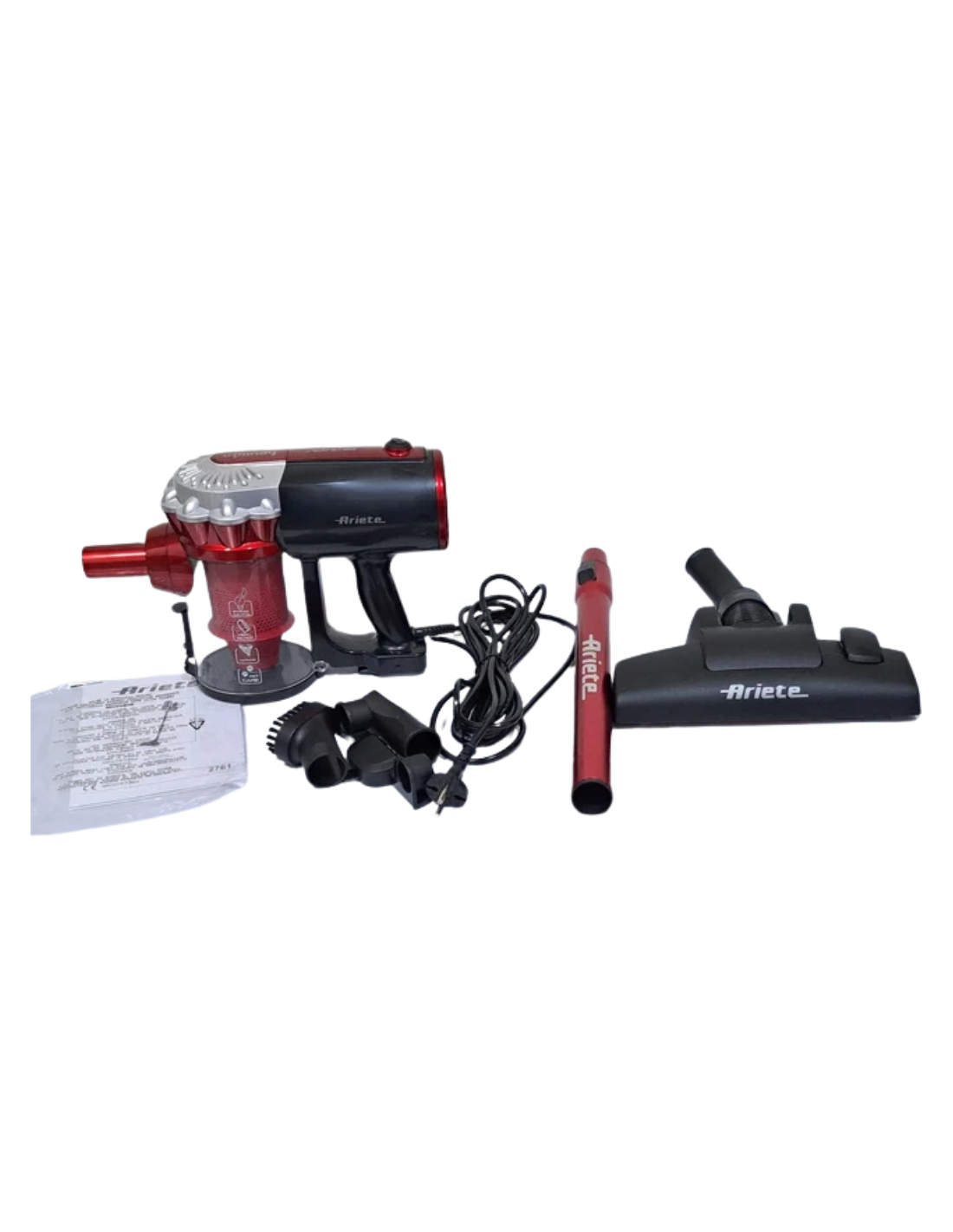 Ariete 2761 - Aspirador con Cable 2 en 1, de Mano y Escoba, Ciclónico,