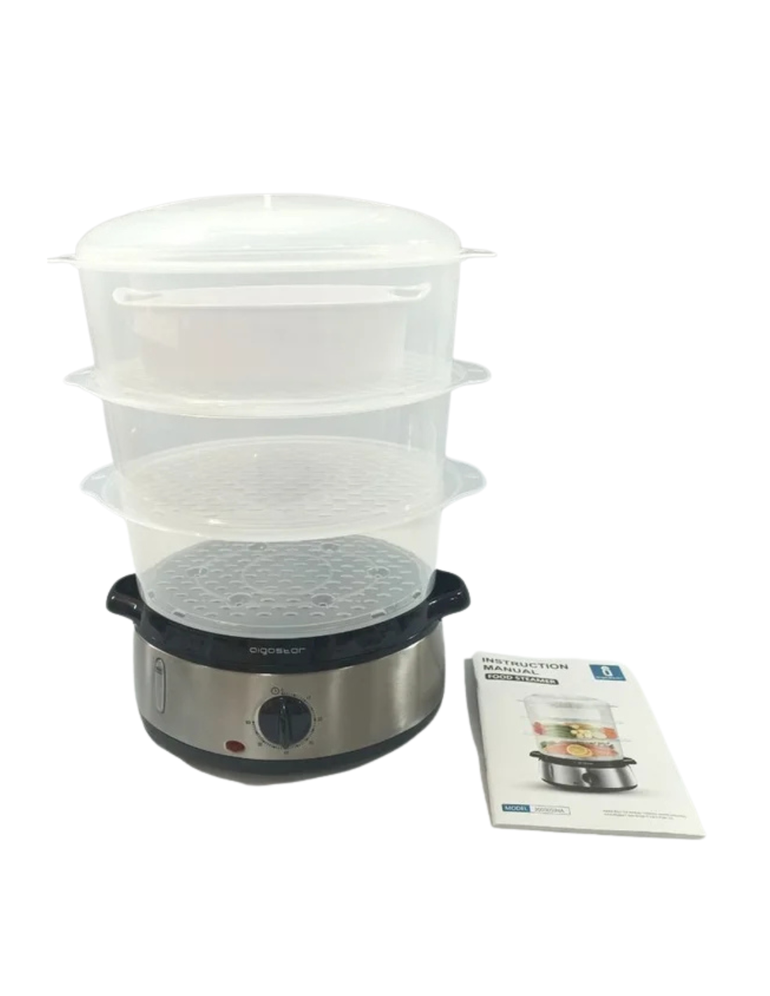 Aigostar Fitfoodie Steel - Vaporera eléctrica 800W, 3 recipientes Inde