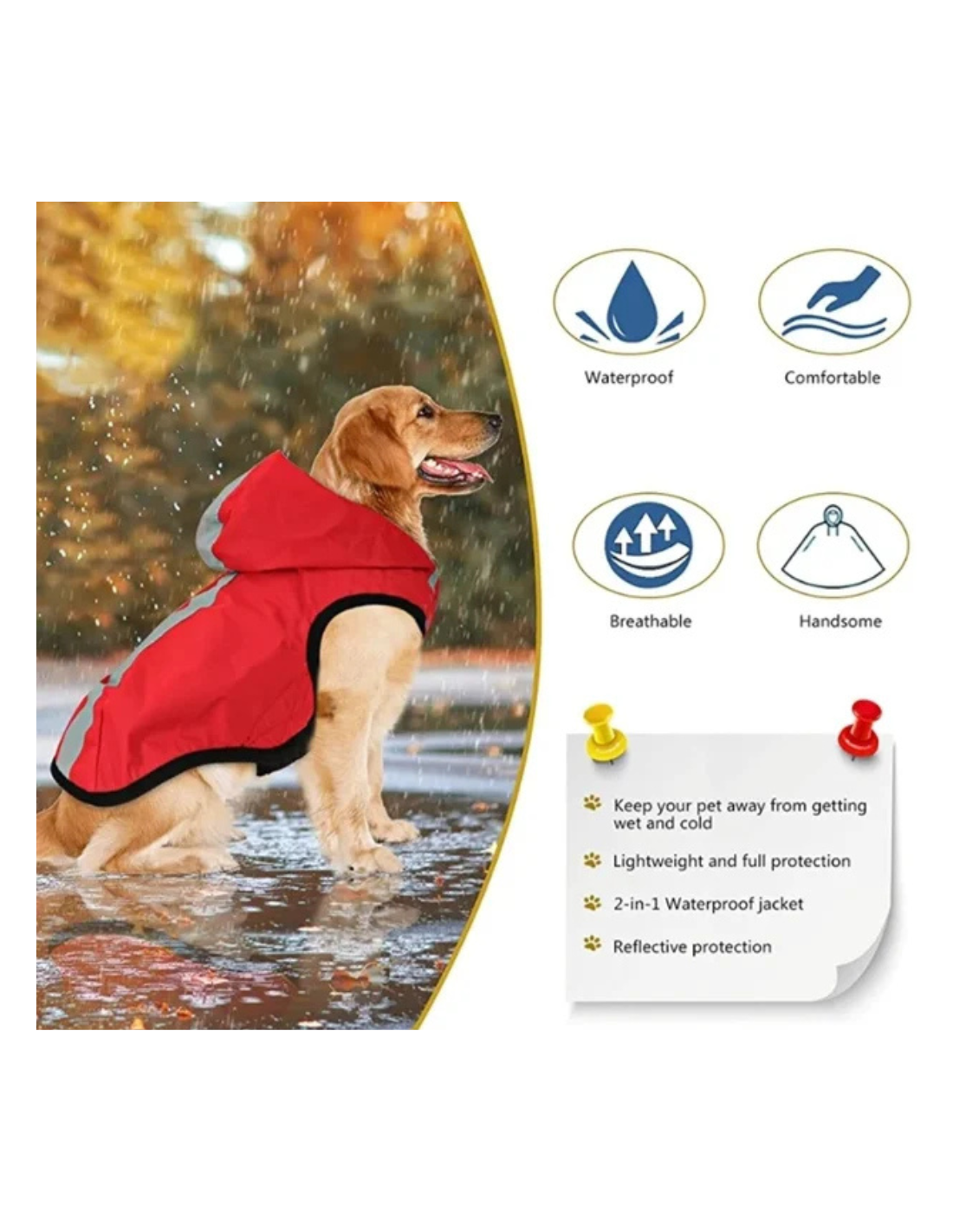 INDEPET CHAQUETA IMPERMEABLE Y REFLECTANTE 2 EN 1.
