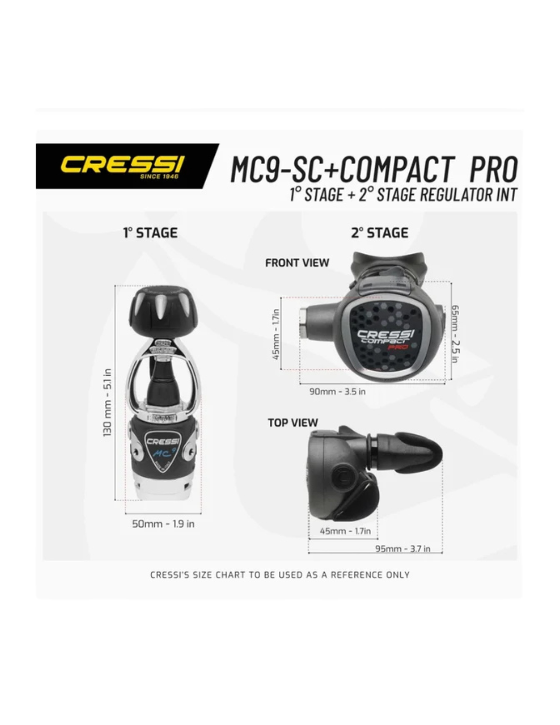 Cressi XS Compact Pro - MC9sc INT, Regulador. El específico calibrado