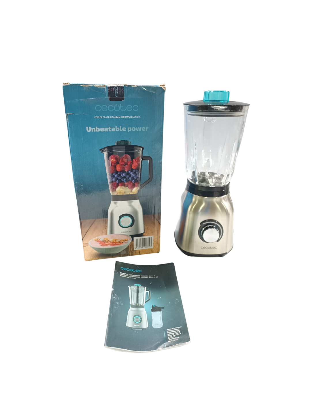 Cecotec Batidora de Vaso Power Black Titanium 1800MAX Blend It. 1800W