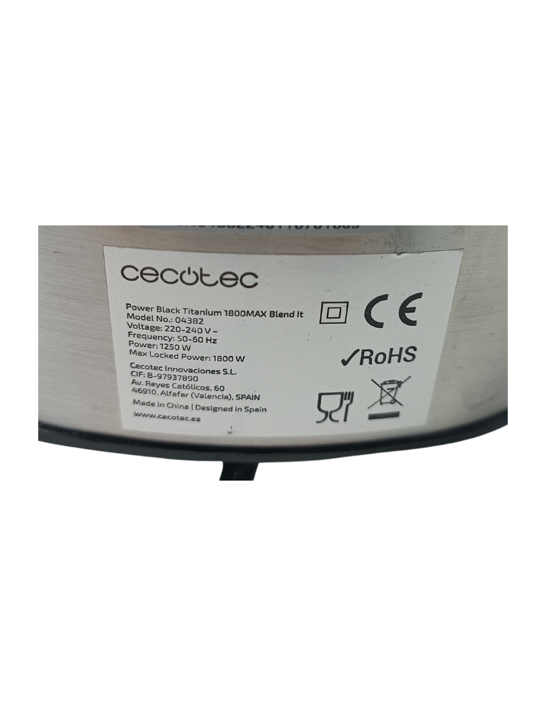 Placa Control Batidora Power Black Titanium 1800 Max Blend IT