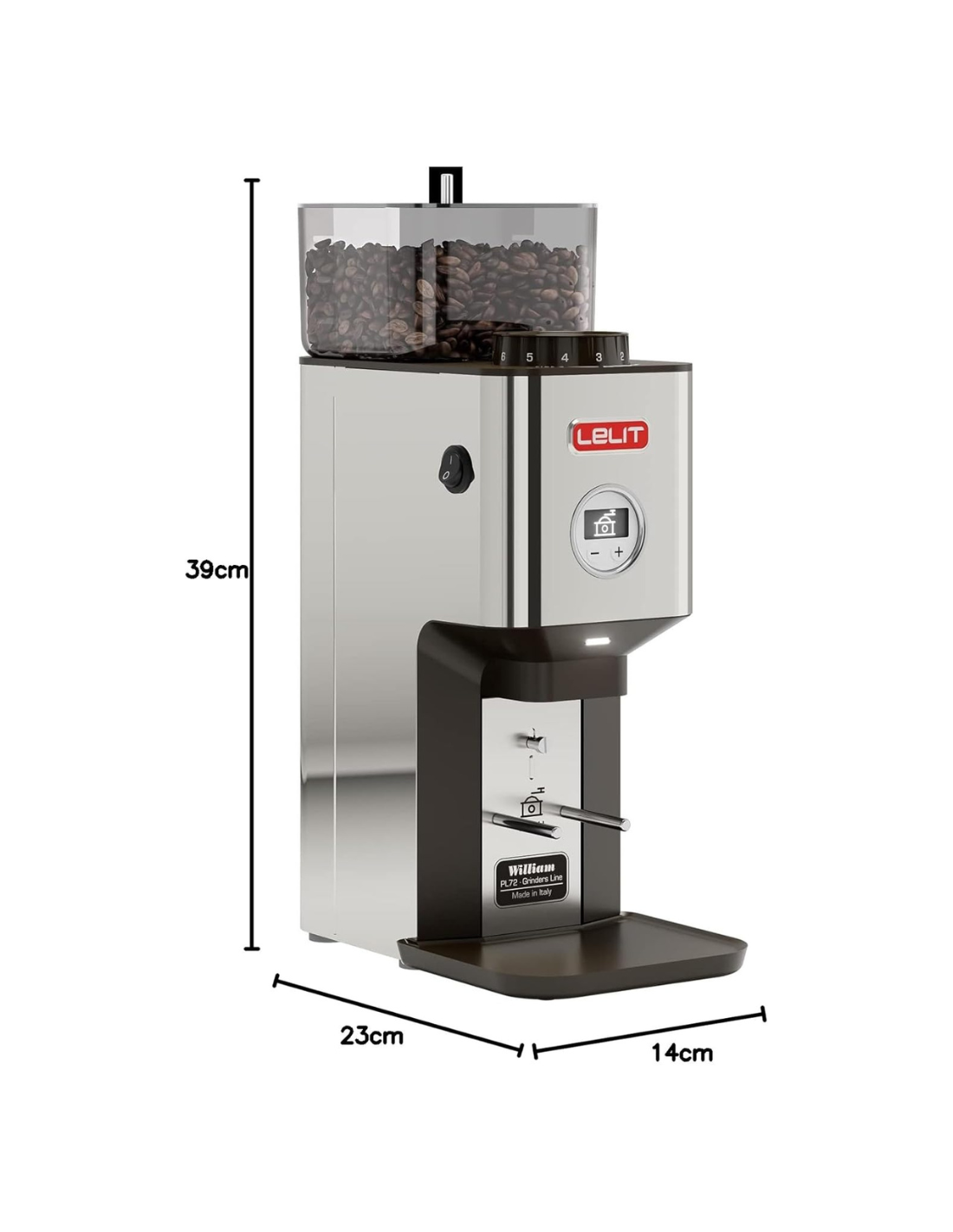 Lelit PL72 William, Molinillo de café fresa plana