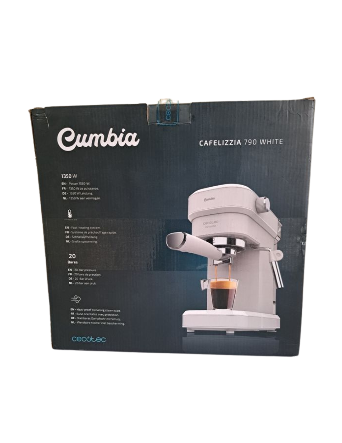 Cecotec Cafetera Express Cafelizzia 790 White