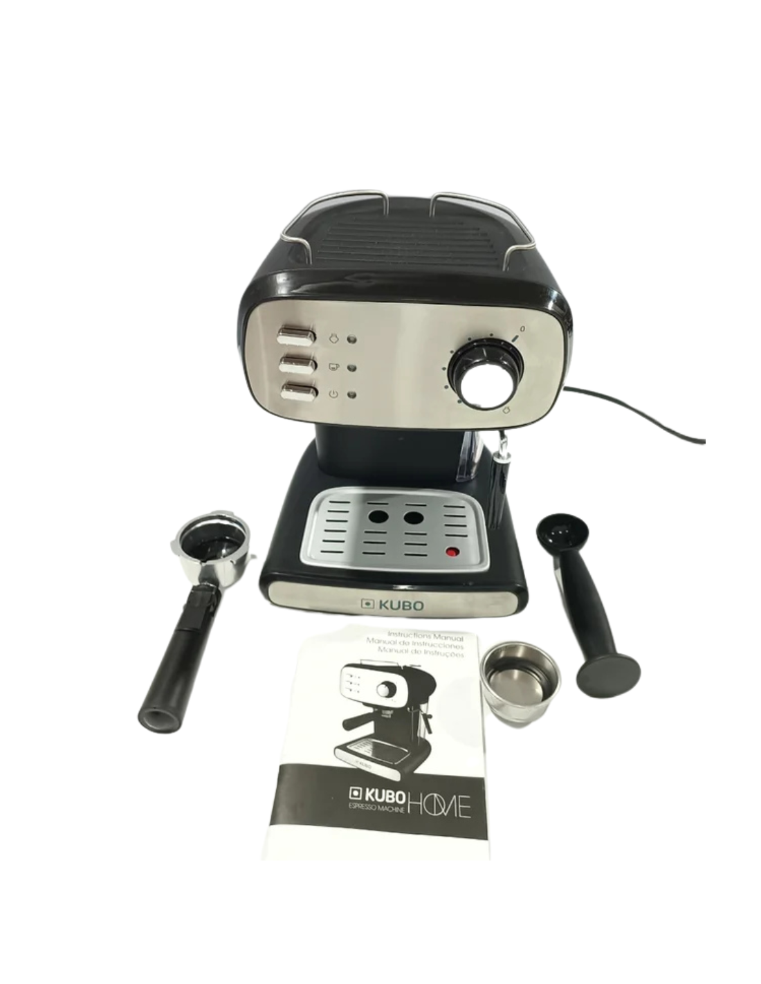 Kubo Cafetera Espresso, Presión 15 bar, Depósito Agua 1.2L, 850W