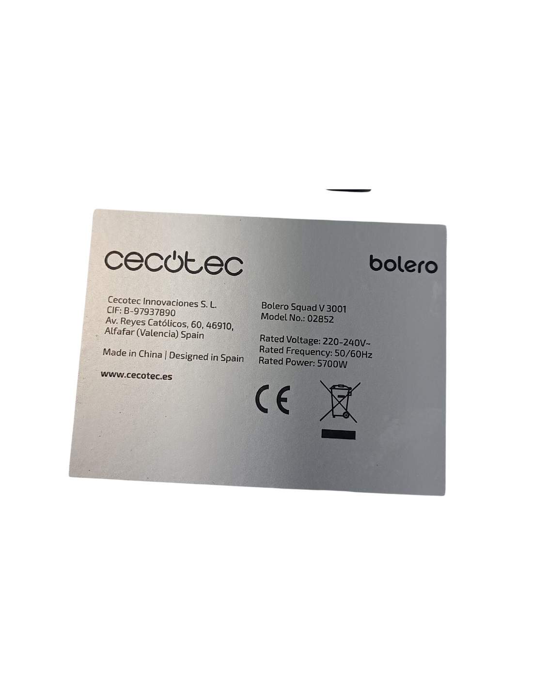 Modulo Placa Vitrocerámica Bolero Squad V 3001