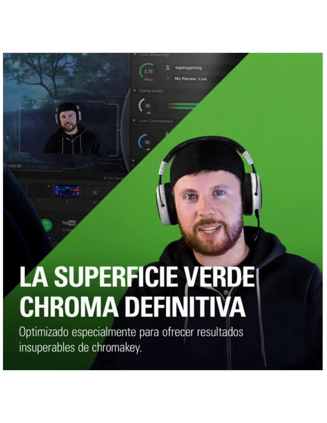 Elgato Green Screen Fondo chromakey plegable.