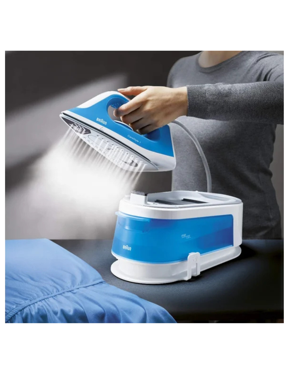 Centro de planchado - Braun CareStyle 1 IS1012BL, 2200W, 1.5 l, 110 g