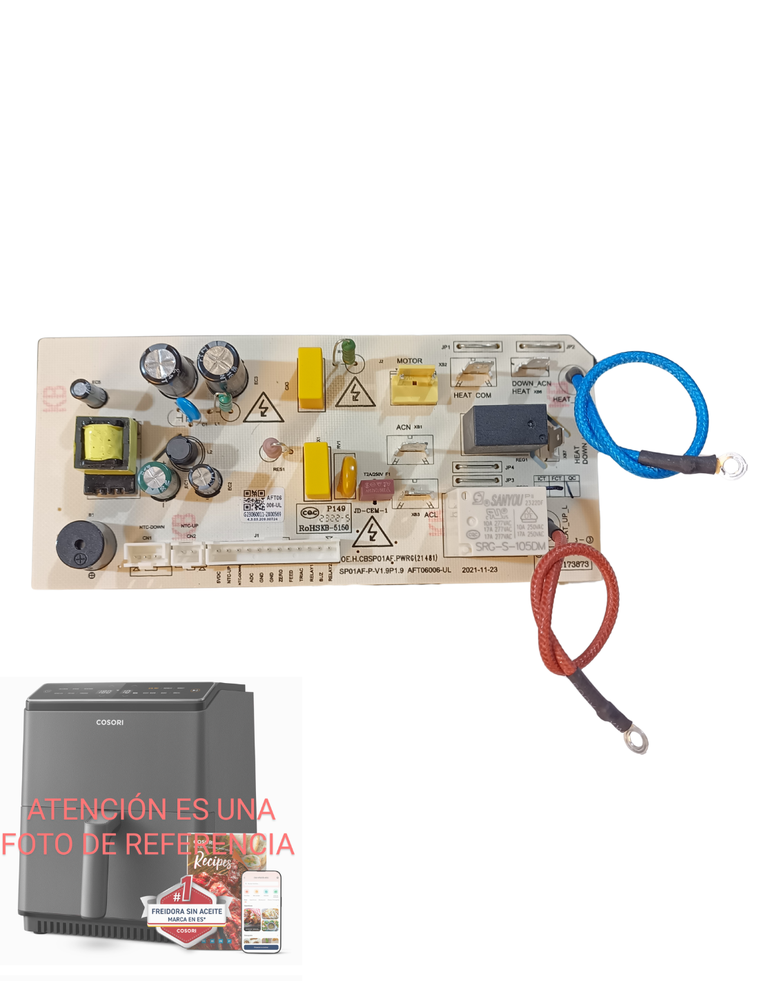 Placa Base Cosori 6.4L Dual Blaze Freidora sin Aceite CAF-P583S-WEU