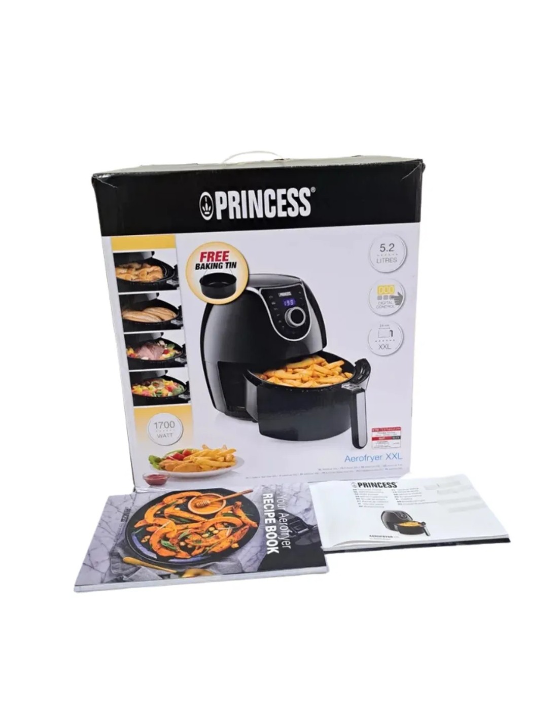 Princess 182055 Freidora sin aceite, 5,2 L, Ahorra hasta un 62,2%